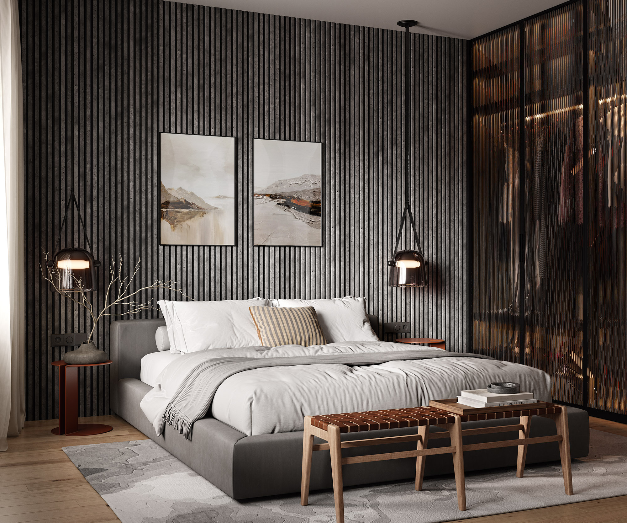 Акустическая  панель FLEX Бетон 2750×600 мм рейка 25х6 мм - фото 8