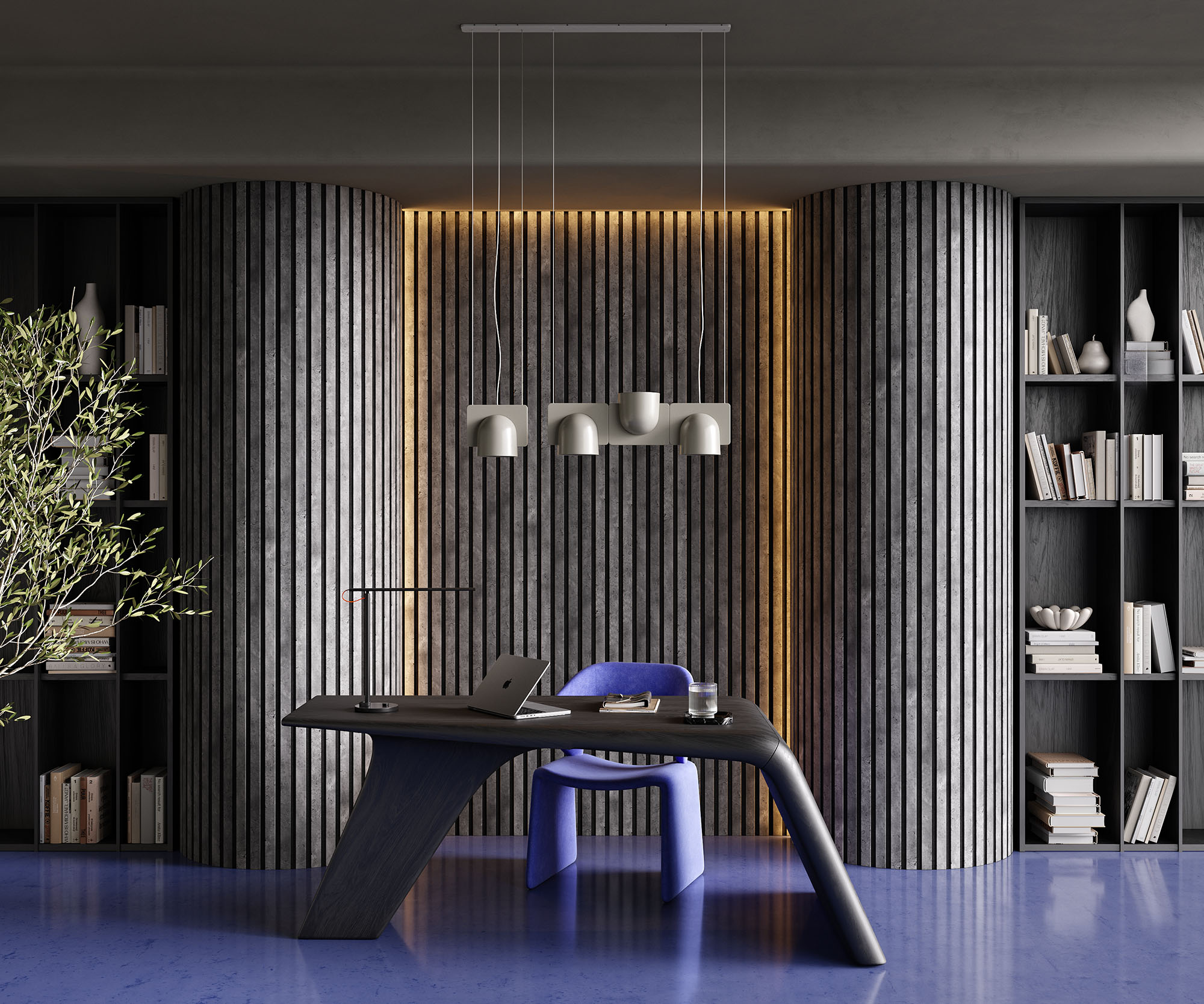 Акустическая  панель FLEX Бетон 2750×600 мм рейка 40х6 мм - фото 5