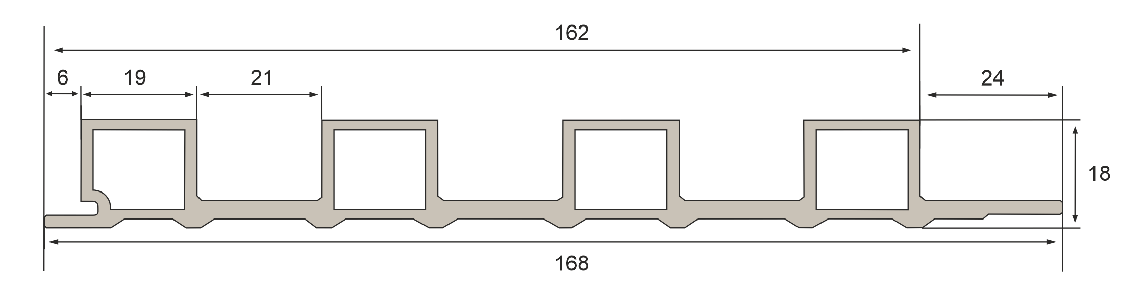 Панель реечная Серый Кварц. 2700×18×168 мм wpc-seryy-kvarts-9 - фото 2