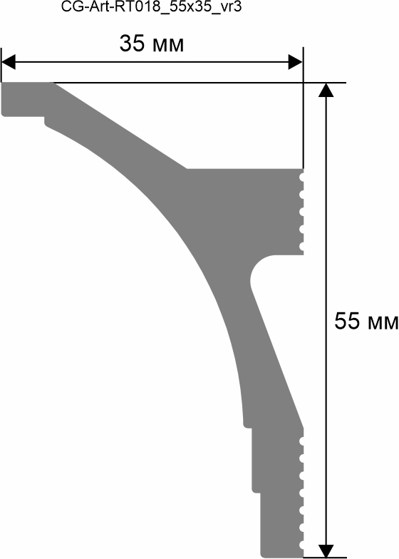 Карниз. 2000×55×35 мм RT018 - фото 2
