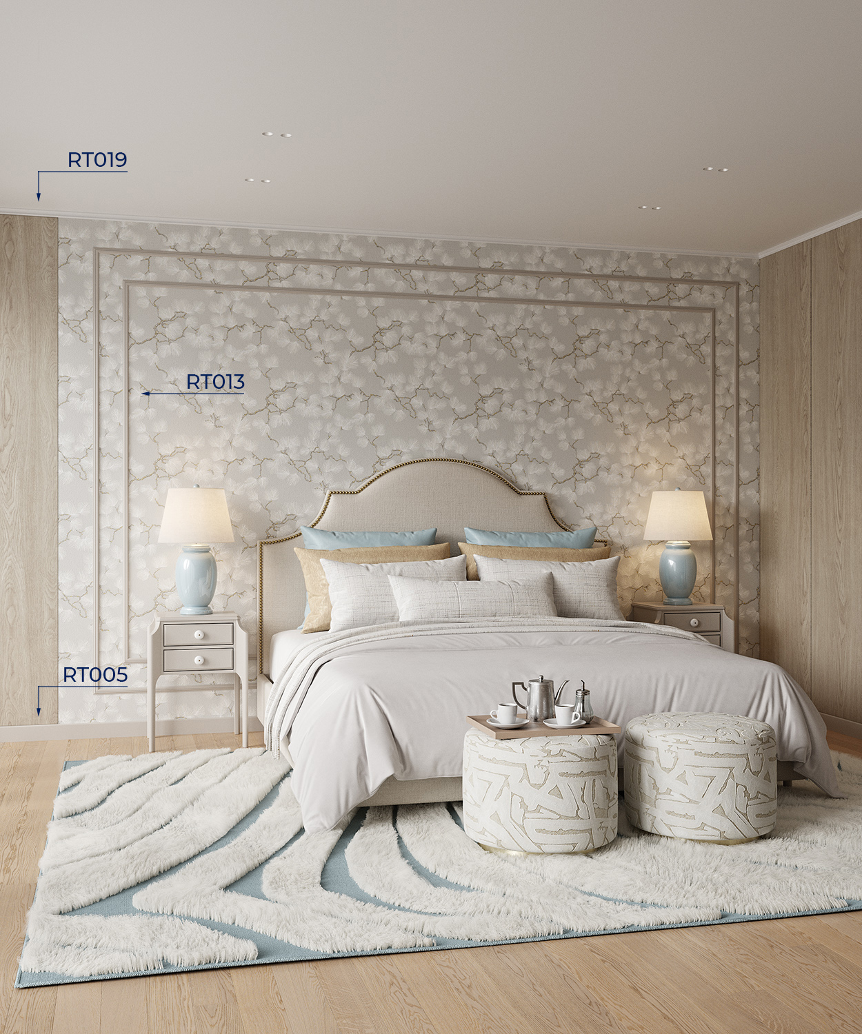 Спальня с декоративными элементами