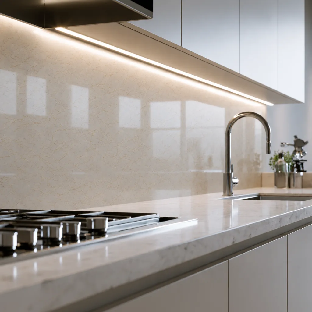 Стеновая панель Гибкий Мрамор Crema Imperial | Королевский крем - фото 2
