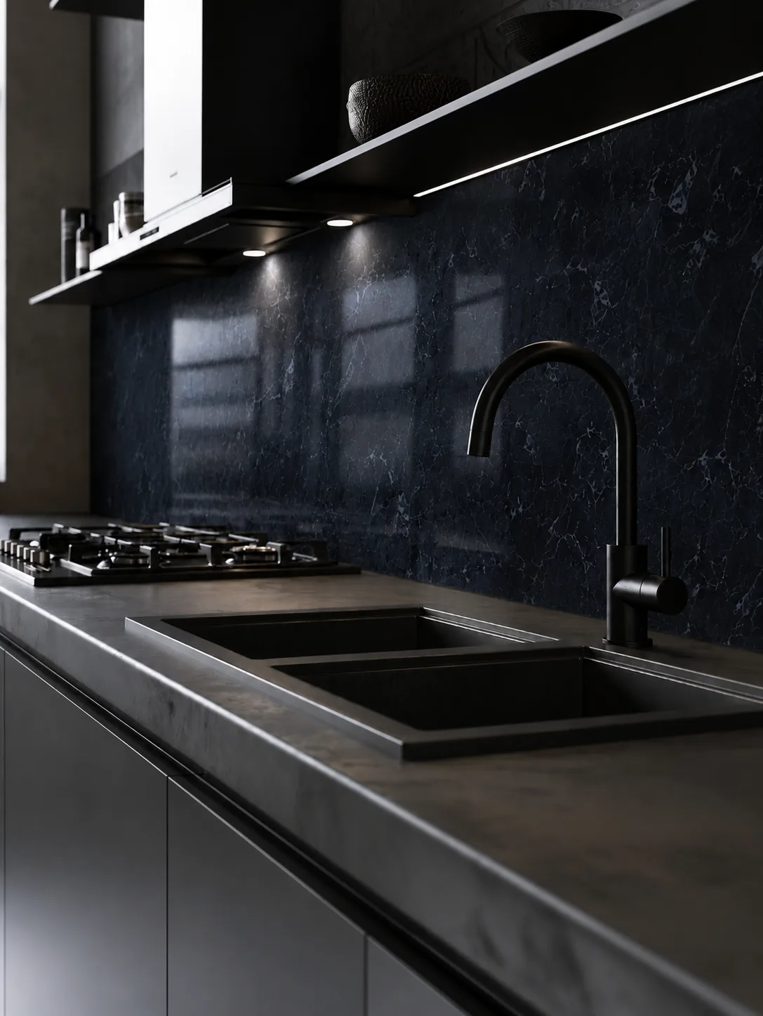 Стеновая панель Гибкий Мрамор Nero Marquina1 | Полуночный синий 1 - фото 2